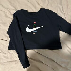 Nike Black Long Sleeve Crop Top